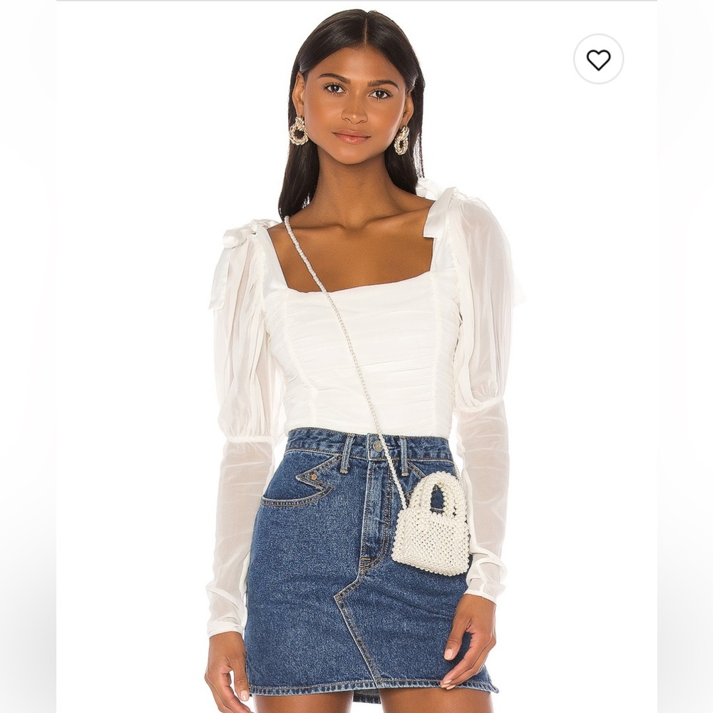 For Love and Lemons white cropped LS -M & L NWT